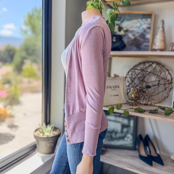 Color Story, Slim-Fit Snap Button Lavender Cardigan, Long Sleeve, Women’s Small - Picture 4 of 10